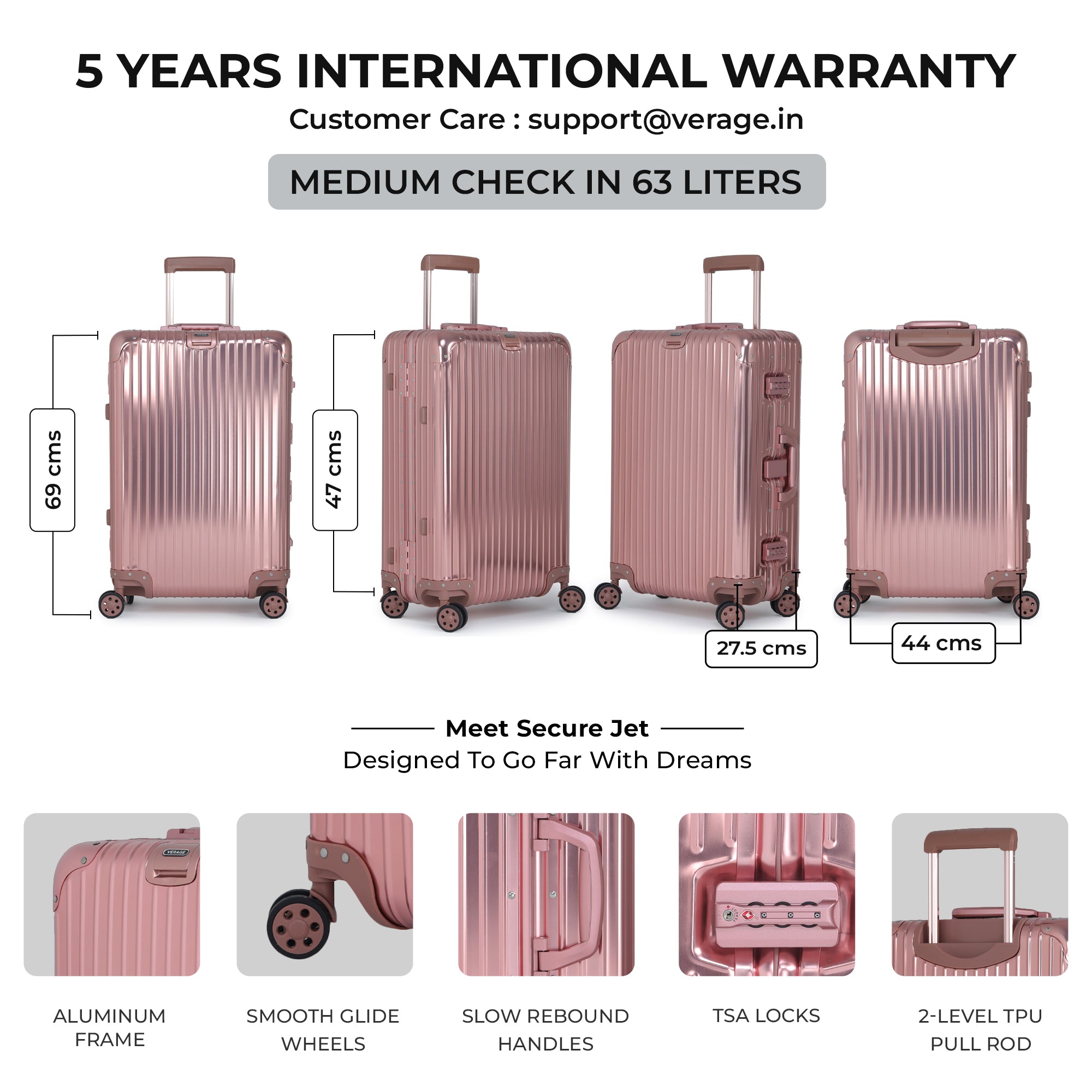 - Secure Jet - The Aluminium Medium Size Luggage