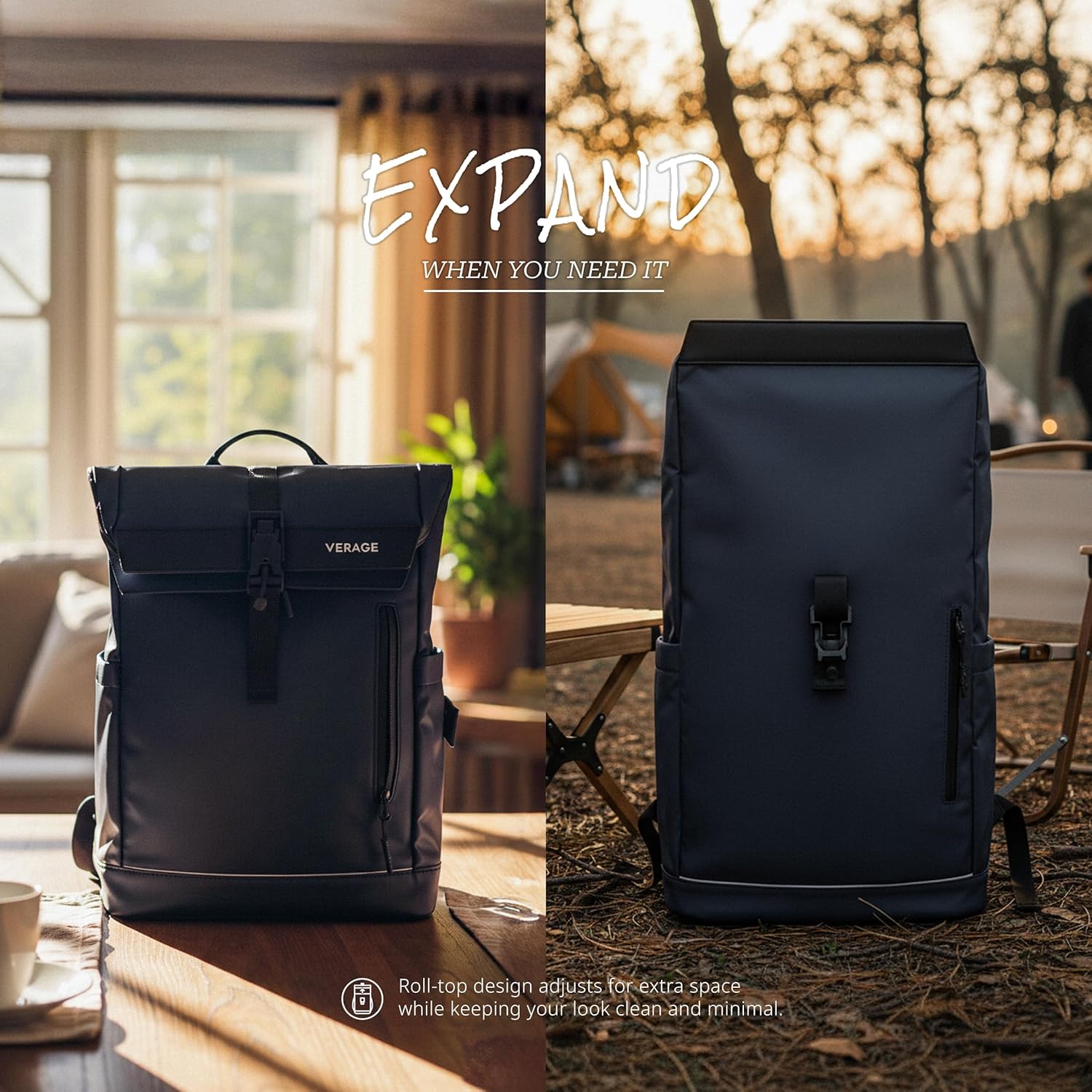 VERAGE Luxe - Roll Top Pulse Backpack