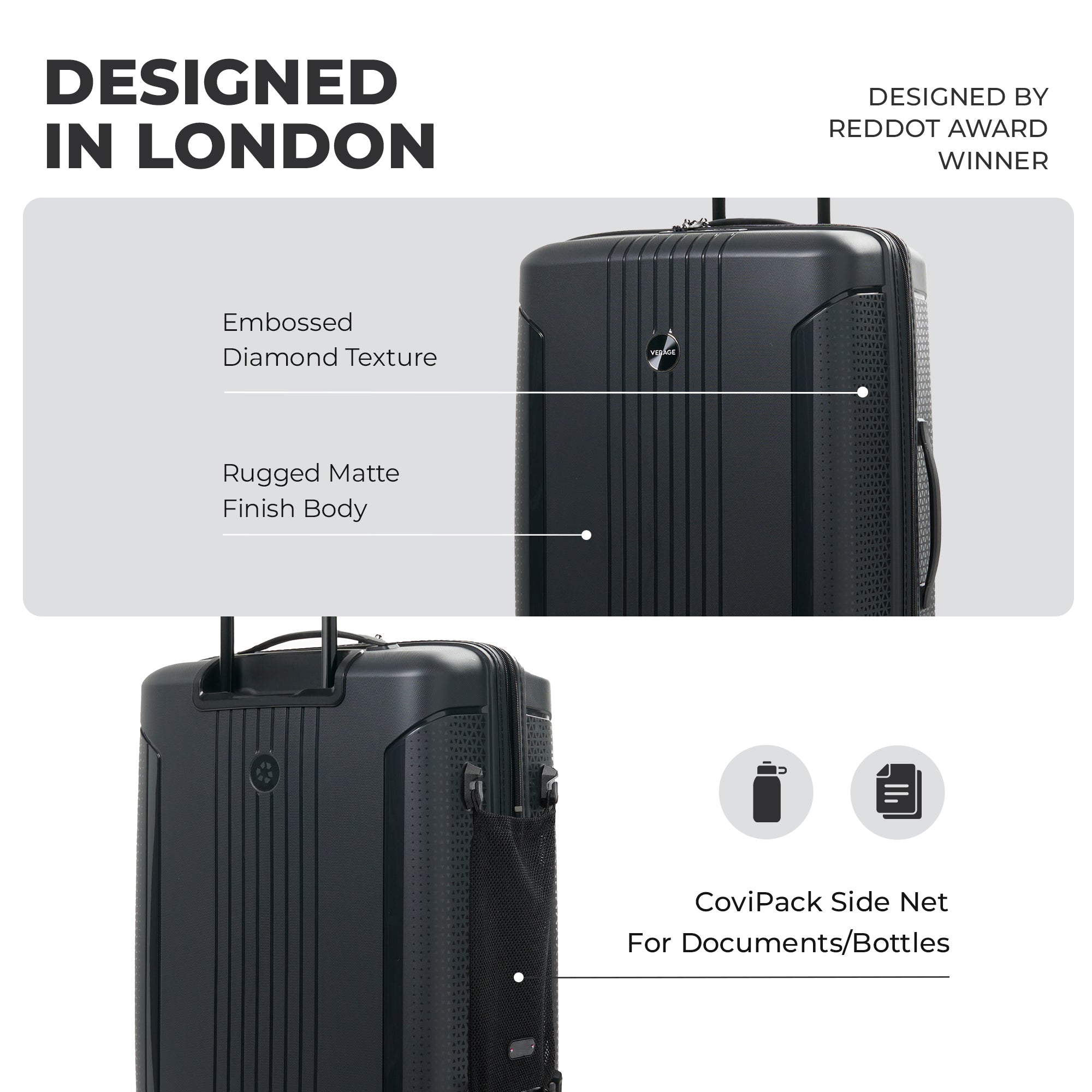 VERAGE Luxe Edinburgh Set Of 2 (S) Carry-on + (M) Check-In